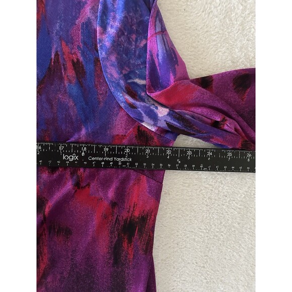 Bob Mackie Wearable Art Purple Pink Floral Tunic Size Large Vintage 90s Eclectic - Picture 6 of 7